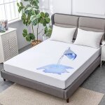 Housse de matelas imperm�able - hwdiy - 160 x 200 + 30 cm - tissu �ponge respirant - �lastique 360�