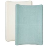 Housse pour matelas à langer blanc / bleu vert - lot de 2 - eponge - housse matelas à langer 50x70 cm ... Housse pour matelas à langer blanc / bleu vert - lot de 2 - eponge - housse matelas à langer 50x70 cm ...