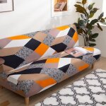 Housse matelass�e extensible grise pour canap� - lit clic clac sans bras 1 - 3 places 140x190 cm .