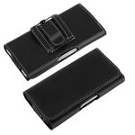 Housse pochette ceinture doubles attaches smartphones taille xl - noir