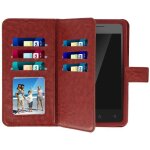 Housse portefeuille smartphone - avizar - universel - �co - cuir - 6 porte - cartes - aimant�e
