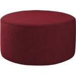 Housse de pouf extensible vin rouge - homyl - diamtre 48 - 55 cm - hauteur 43 - 45 cm