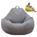 Housse de pouf poire - zgeer - 100x120cm - gris - tissu doux - confortable pour enfants et adultes