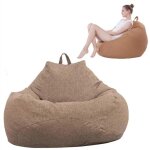 Housse de pouf poire - zgeer - 100x120cm - marron - tissu doux - 1 place