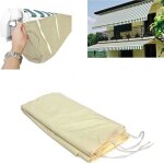 Housse de protection pour auvent de 3m - annefly - sac de rangement - beige - 100% impermable