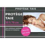 Housse doreiller - dim - 50 x 70 cm - coton molleton - protection - blanc