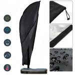 Housse de protection grande pour parasol d�centr� imperm�able & anti - uv avec zip et cordon 265 cm noir ...