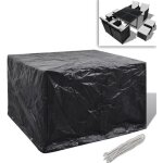 Housse de protection large pour salon de jardin carré résine tressée 8 ?illets 113x113cm - hb065 Housse de protection large pour salon de jardin carré résine tressée 8 ?illets 113x113cm - hb065