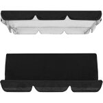 Housse de remplacement pour balancelle de porche 3 places 2 pi�ces (toit et si�ge) toile noire r�sistante ...