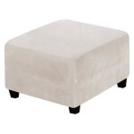 Housse repose pied carr velours beige