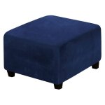 Housse repose pied carr velours bleu