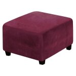 Housse repose pied carr velours bordeaux