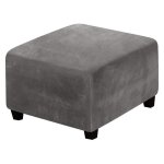 Housse repose pied carr velours gris