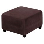Housse repose pied carr velours marron