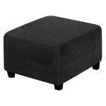 Housse repose pied carr velours noir
