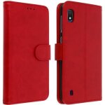 Housse pour smartphone - avizar - samsung galaxy a10 - tui portefeuille rouge - coque souple - support ...