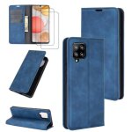 Housse samsung galaxy a42 5g avec verre tremp� protection �cran etui housse premium cuir pu portefeuille ...