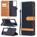 Housse samsung galaxy s21 ultra 5g (6. 8) - denim pochette protection antichoc housse - noir