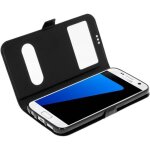 Housse pour smartphone - samsung - galaxy s7 - etui double fentre - silicone - noir