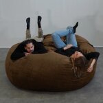 Housse seule pouf géant microsuède - 200 cm - banabag bananair chocolat Housse seule pouf géant microsuède - 200 cm - banabag bananair chocolat