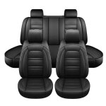 Housses de si�ges auto - avizar - universel - cuir int�gral - noir - avant doubles et banquette arri�re ...