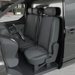 Housse de si�ge auto - dbs - sur mesure - compatible renault trafic - 1 si�ge + 1 banquette - gris