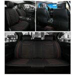Housses de sige auto - deluxe - tissu respirant noir - compatible airbag - ensemble complet 5 places ...