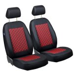 Housses de siege pour citroen c15 - housses avant - premium noir rouge effet 3d
