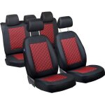 Housses de siege pour dacia sandero - ensemble de housses - premium noir rouge effet 3d Housses de siege pour dacia sandero - ensemble de housses - premium noir rouge effet 3d