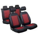 Housses de sige pour fiat 500l - premium noir rouge effet 3d