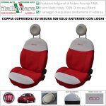 Housses de sige personnalises fiat 500 uniquement avant rouge / creme housses de rembourrage