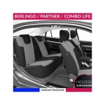 Housses de si�ge sur mesure pour partner / berlingo / combo life (d�s 09 / 2018) banquette arri�re 2 ...