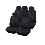 Housses de si�ge universelles ensemble complet 9 pi�ces housses couvre - si�ges tissu noir motif pneu ...