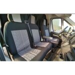 Housses de si�ge universelles - tissu - gris noir - compatible airbag - pour camion et van - 5 pi�ces ...
