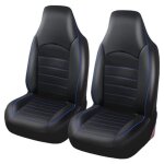 Housses de si�ge de voiture universelles - mich - avant - bleu - cuir v�ritable - imperm�able - protection ...