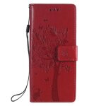 Housse sony xperia 10 ii tui avec support rabat antichoc pu cuir portefeuille protection - rouge