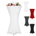 Deuba housse de table de bar bistrot ronde blanche 80 - 85 cm nappe mange debout protection table de ...