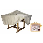 Housse de table de jardin 170 x 110 cm taupe
