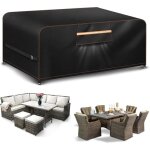 Housse table de jardin avec �vent d?air 420d oxford housse protection salon de jardin protection table ...