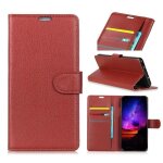 Housse t�l�phone etui samsung galaxy a7 (2018) 6. 0 etui en cuir pu avec portefeuille de cartes (marron) ...