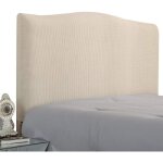 Housse t�te de lit extensible protection couleur unie pour lits simples et doubles king size (180cm beige ...