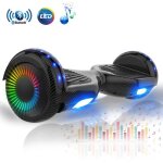 Hoverboard 6. 5 pouces - microgo - noir - bluetooth led flash - moteur puissant