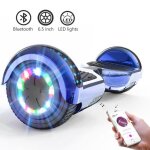 Hoverboard rcb 6. 5 pouces pour enfant et ados - bluetooth led - moteur puissant - bleu