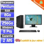 Hp prodesk 600 g3 sff pc fixe 8go ram ssd 256go pentium g4400 �cran 22 pr�t � l?emploi