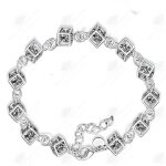 Bracelet gourmette - htbe - argent 925 - oxyde de zirconium - femme - argent
