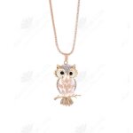 Collier - lcc - hibou - opale - argent - longueur ajustable 51cm  80cm
