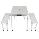 Huansee@l ensemble de mobilier de jardin + 2 bancs et table - pliables - table et bancs en aluminium ...