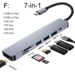Hub thunderbolt 3 usb c vers hdmi adaptateur 4k rj45 100m dock otg type - c avec pd tf sd pour macbook ...