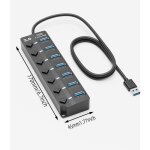 Hub usb 3. 0 jzsh r�partiteur de donn�es � 7 ports panpeo avec c�ble 90 cm extension usb pour ordinateurs ...