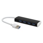 Hub usb 3. 0 - wiretek - 4 ports - alimentation externe - 5 gbps - noir